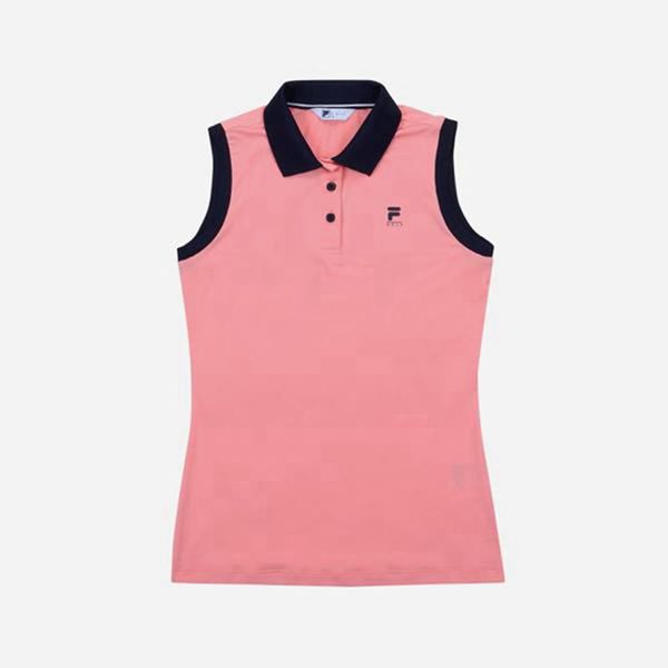 Camisas Polo Fila Mujer Rosas - Golf Sleeveless - España 543762HVM